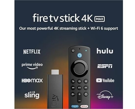 Amazon Fire TV Stick 4K Max (2021) streaming device, Wi-Fi 6, Alexa Voice Remote