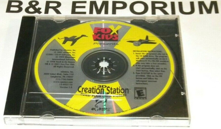 Fox Kids 3D Creation Station - (2001 eGames, Inc) - Used CD-ROM Windows 95/98/ME