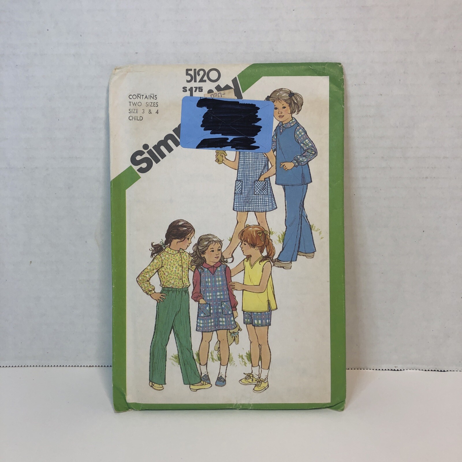 Simplicity 5120 Size 3 4 Child Dress Jumper Top Shirt Pull-on Pants Shorts