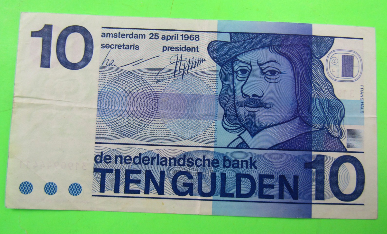 NETHERLANDS, 10 GULDEN, P#91b, 1968