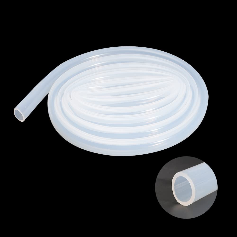 Eoiips 1" ID x 1-1/4" OD Silicone Tubing, Food Grade High Temp ID, Clear