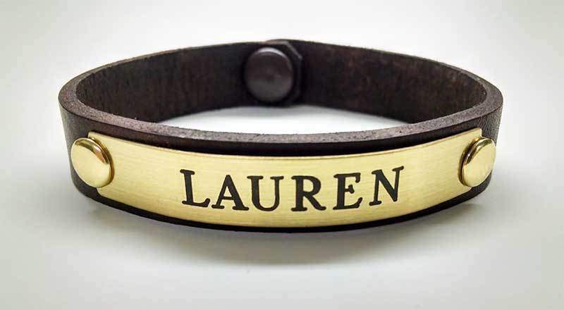 LEATHER HORSE Adult BRACELET Cut to Your Size w/ Custom Engraved Plate