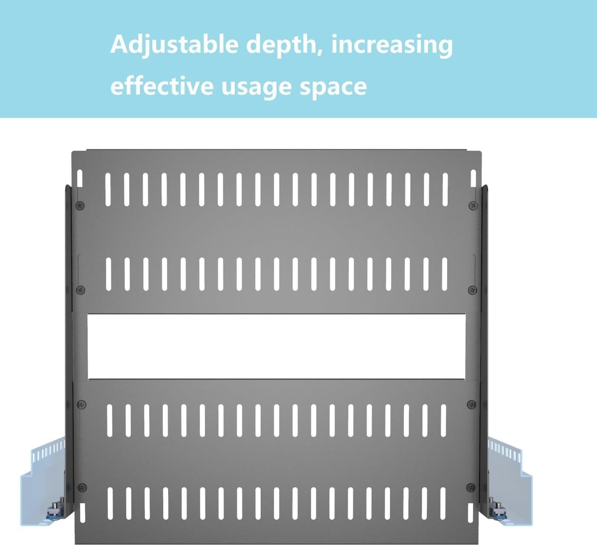 1U Cantilever Server Shelf Depth Adjustable 14-17 Inch,Vented | Universal Server