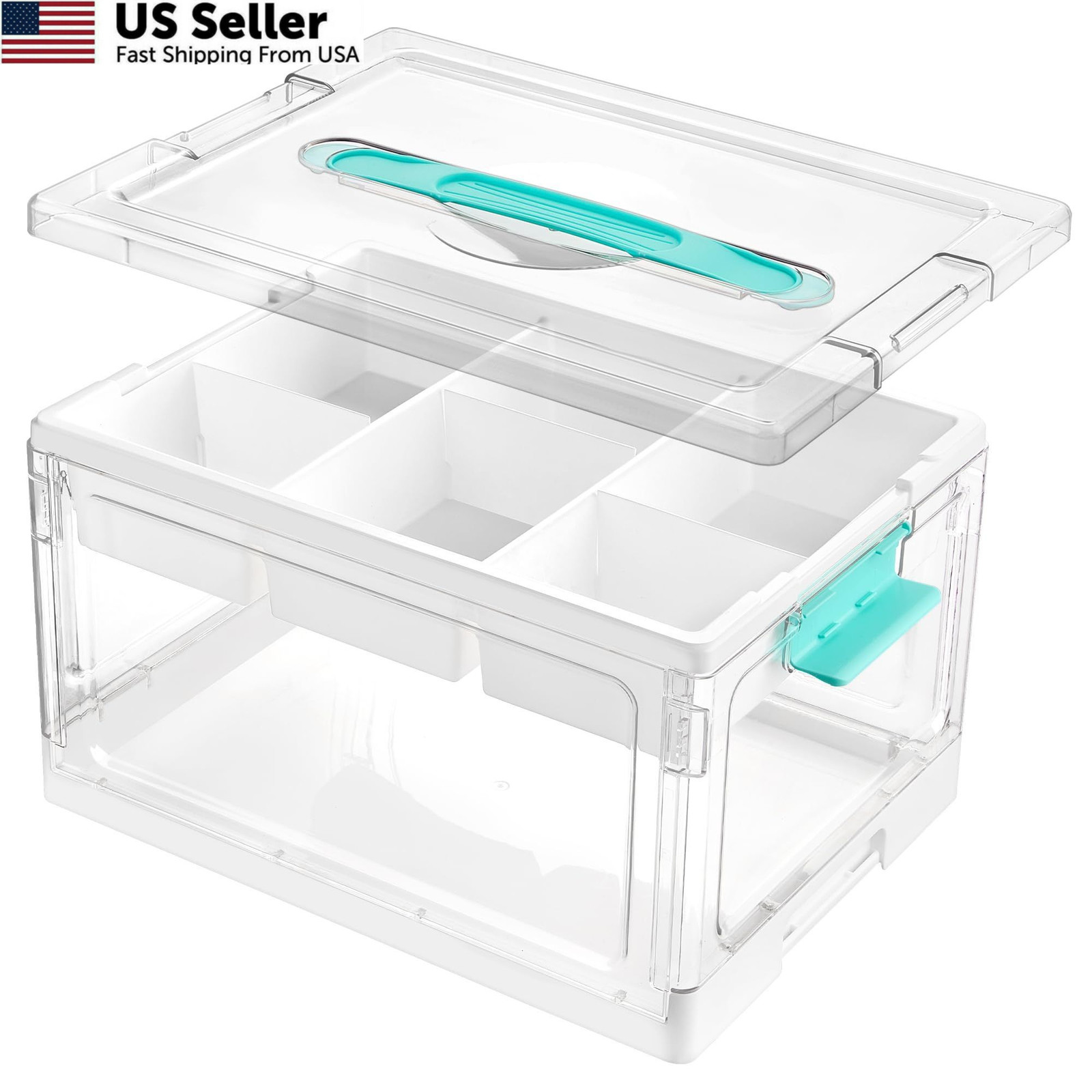 Vtopmart 24 QT Clear Plastic Craft Organizers and Storage Large, transparent