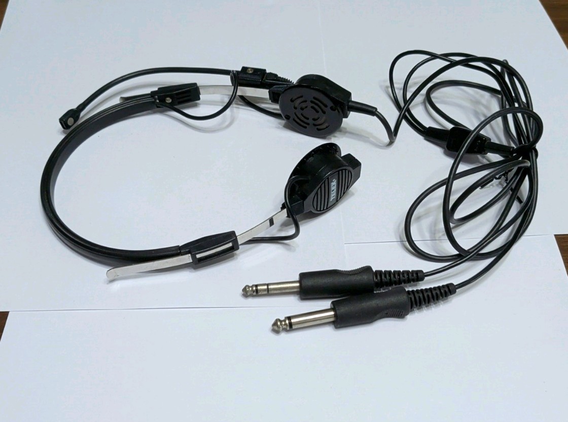 Vintage Telex Airman 750 Dual Pilot Headset Used Untested
