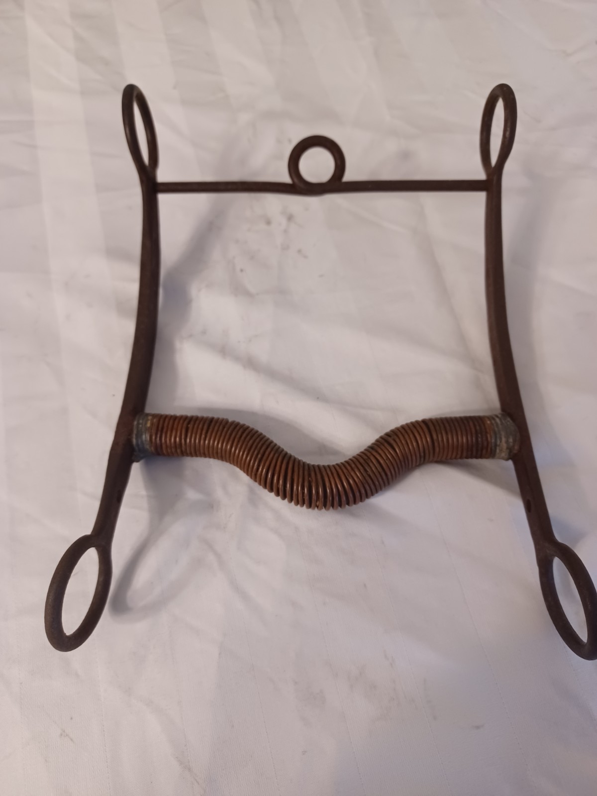 ANTIQUE HANDMADE CALVARY LOW PORT BIT 5.5 INCH MOUTH COPPER WRAPPED MOUTH PORT