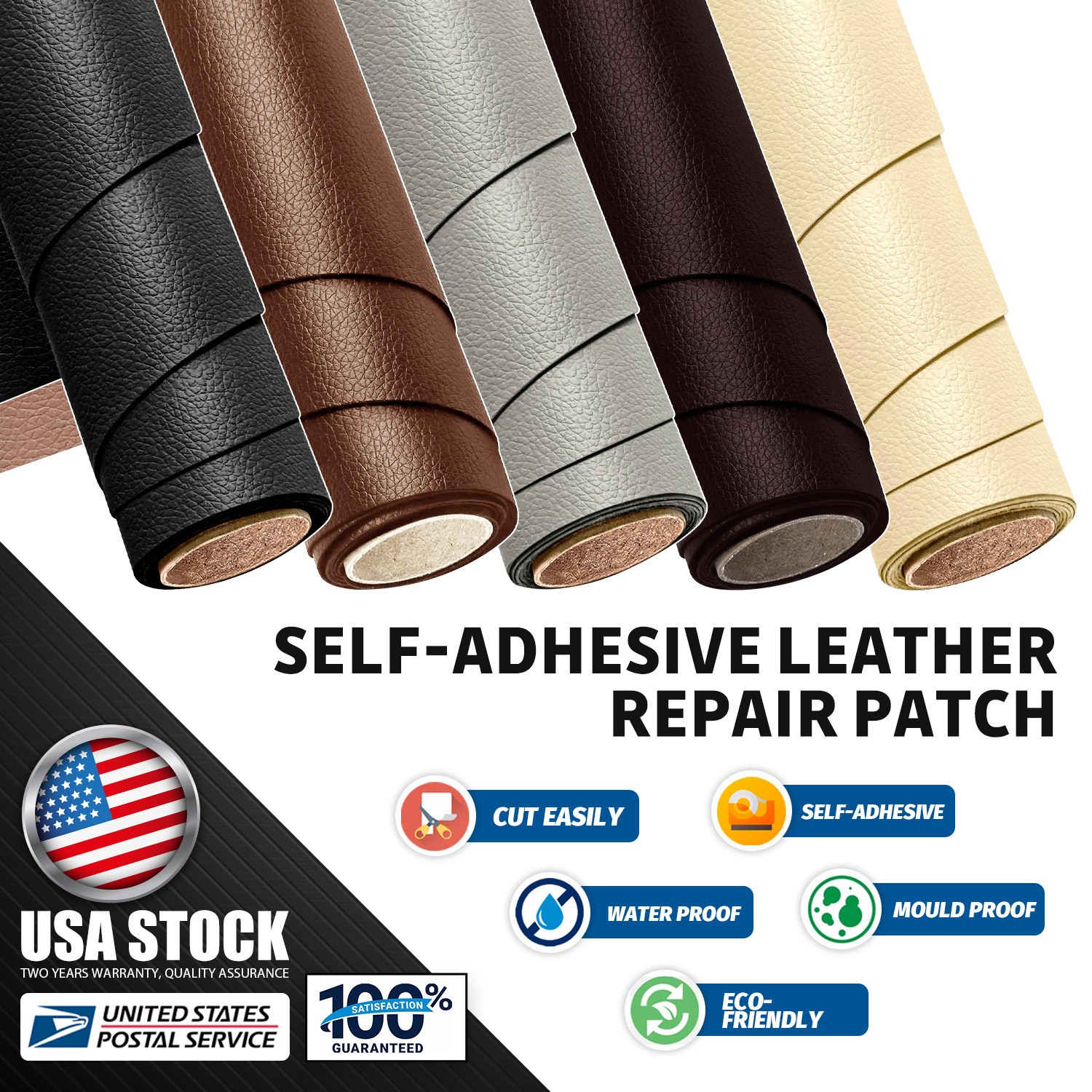 Leather Repair Tape Self-Adhesive Patches kit for Couch Car Seats Sofa Furniture