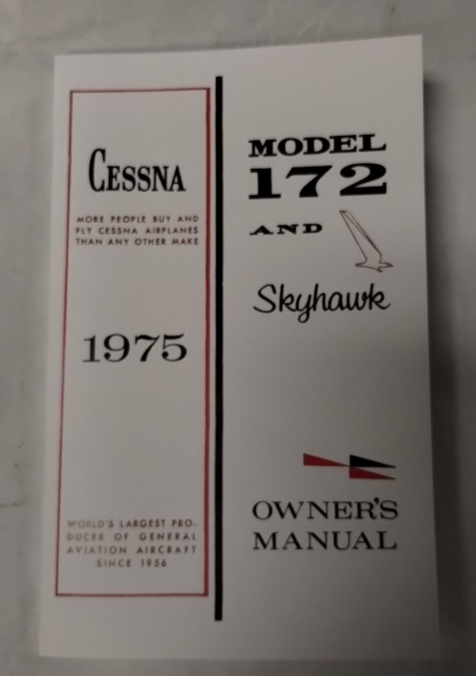 Cessna 1975 Model 172M Skyhawk Owner's Manual-Reproduction