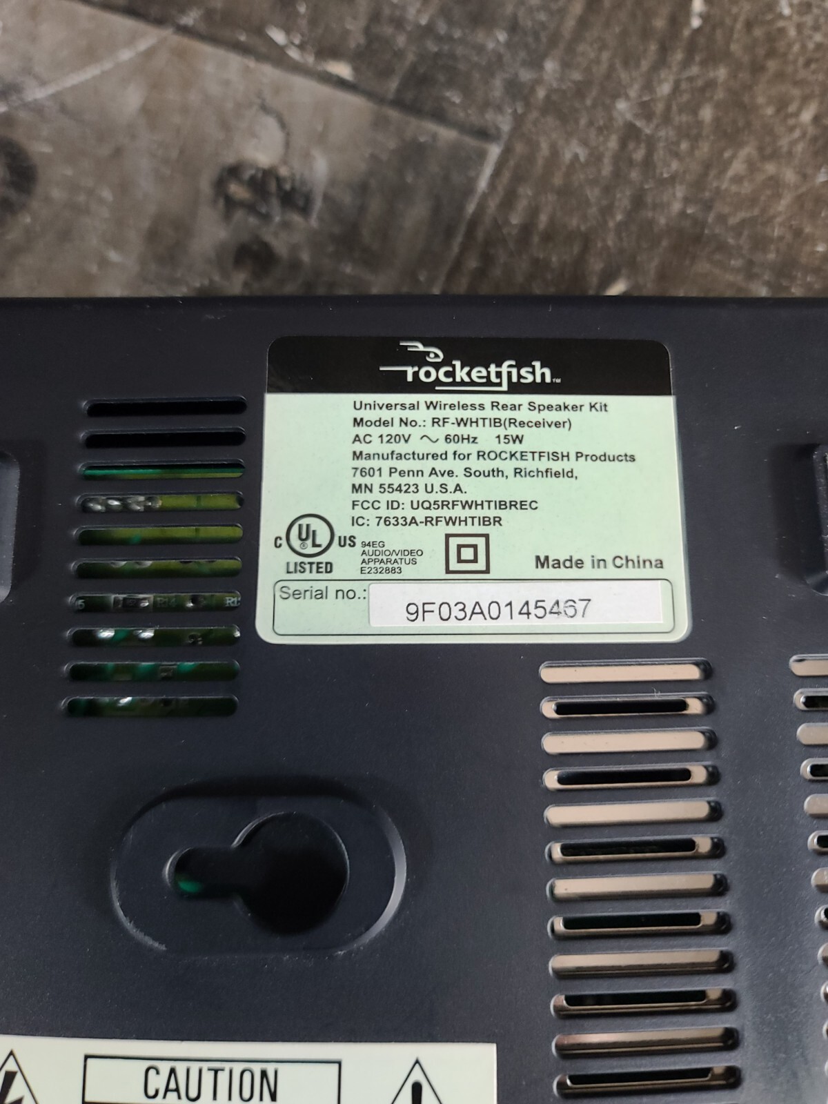 RocketFish RF-WHTIB-A Wireless Rear Speaker Kit - Receiver Only UNTESTED