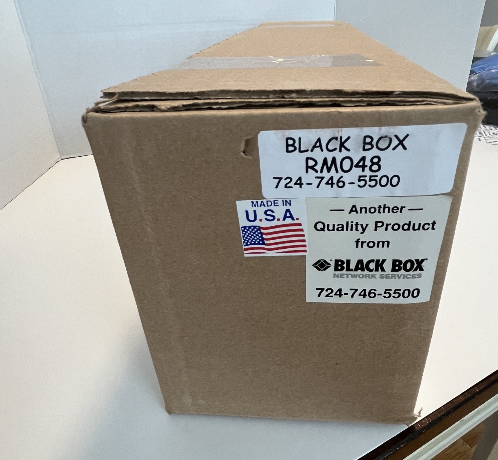 Black Box Network Services RM48 3U Flushmount Mount Black Wall Bracket USA