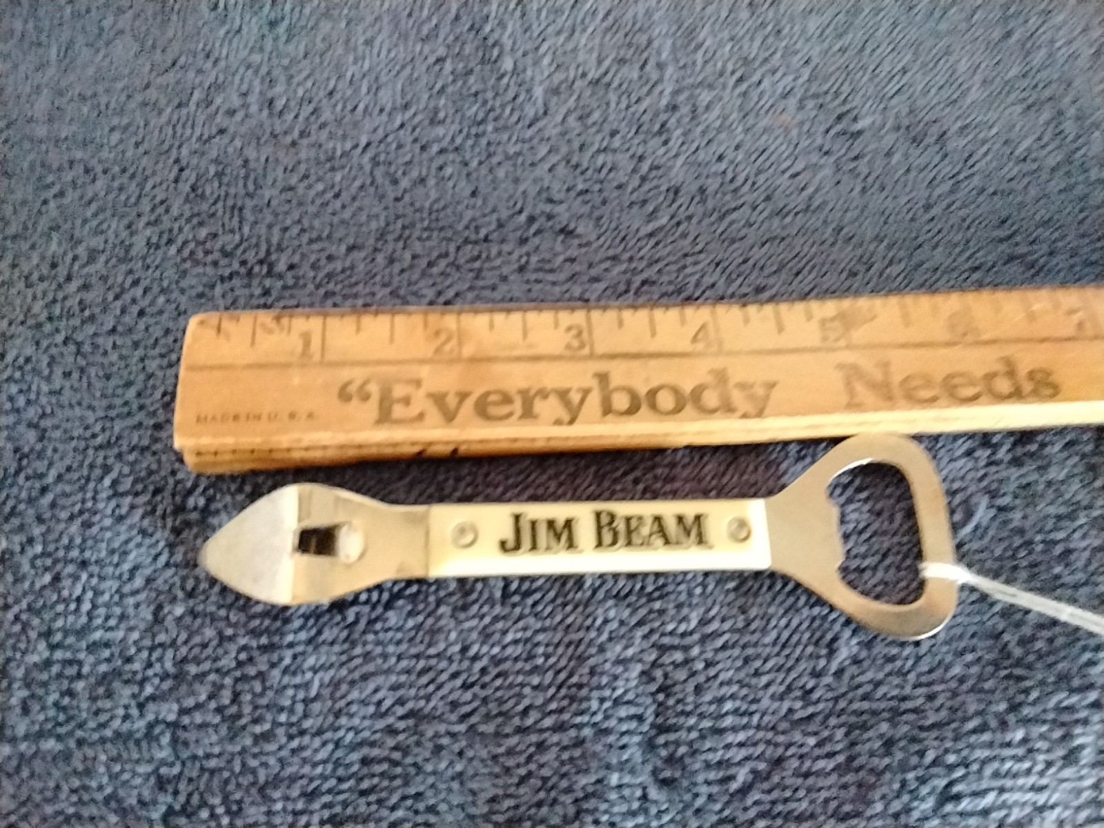 JIM BEAM WHISKEY BOURBON BEER bottle AND CAN opener VTG;RED OR BLACK LETTERING