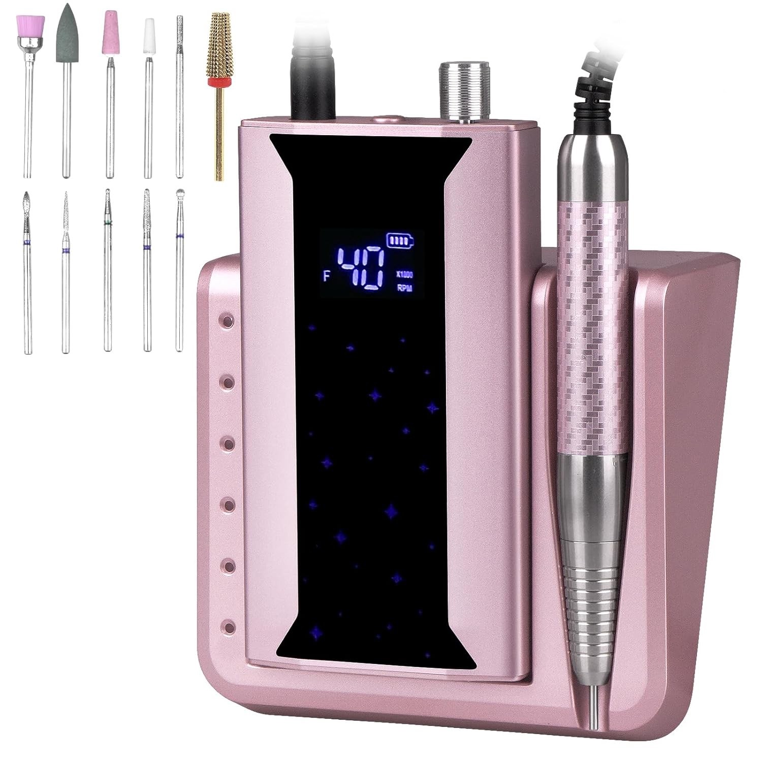 Professional Brushless Nail Drill, AZ GOGO 85W Cordless Electric Nail File 40000