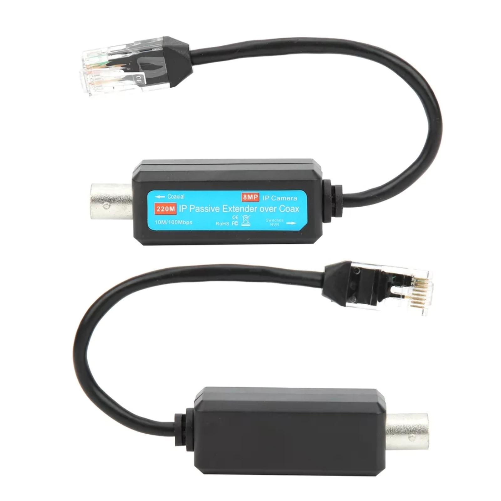 1Pair Passive Coaxial lP Extender 10/100mbps lEEE802.3 10Base-T PAL/NTSC/SECAM
