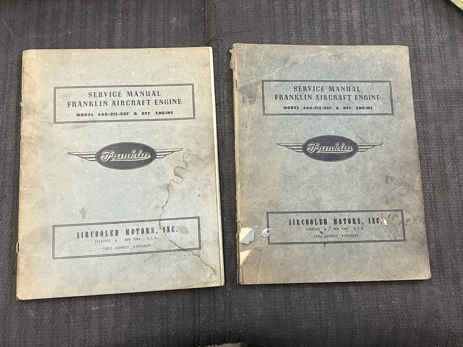 2 Each , Franklin Aircraft Engine Service Manuals M/N 6AB-2115-B8F And B9F.