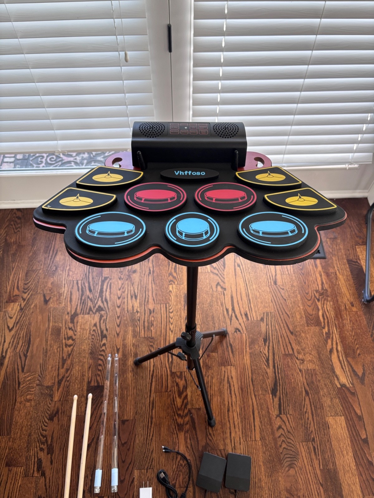 Electric Drum Set for Kids, Electronic Drum Pad with Light Up Drumsticks