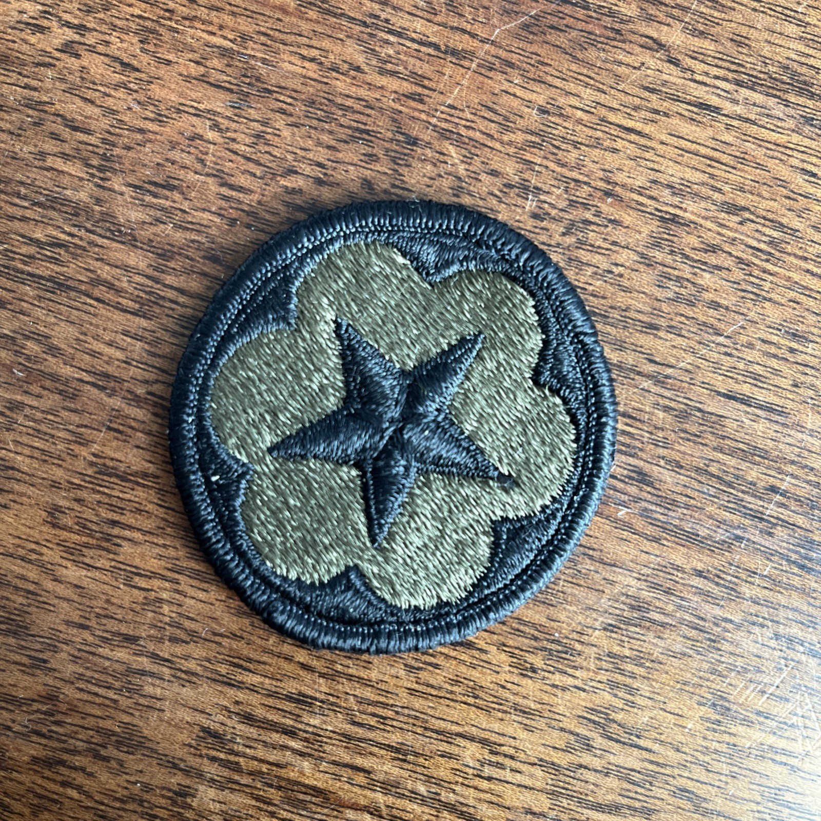 Vintage US Army Service Forces Patch Subdued Insignia Military Olive Drab Star