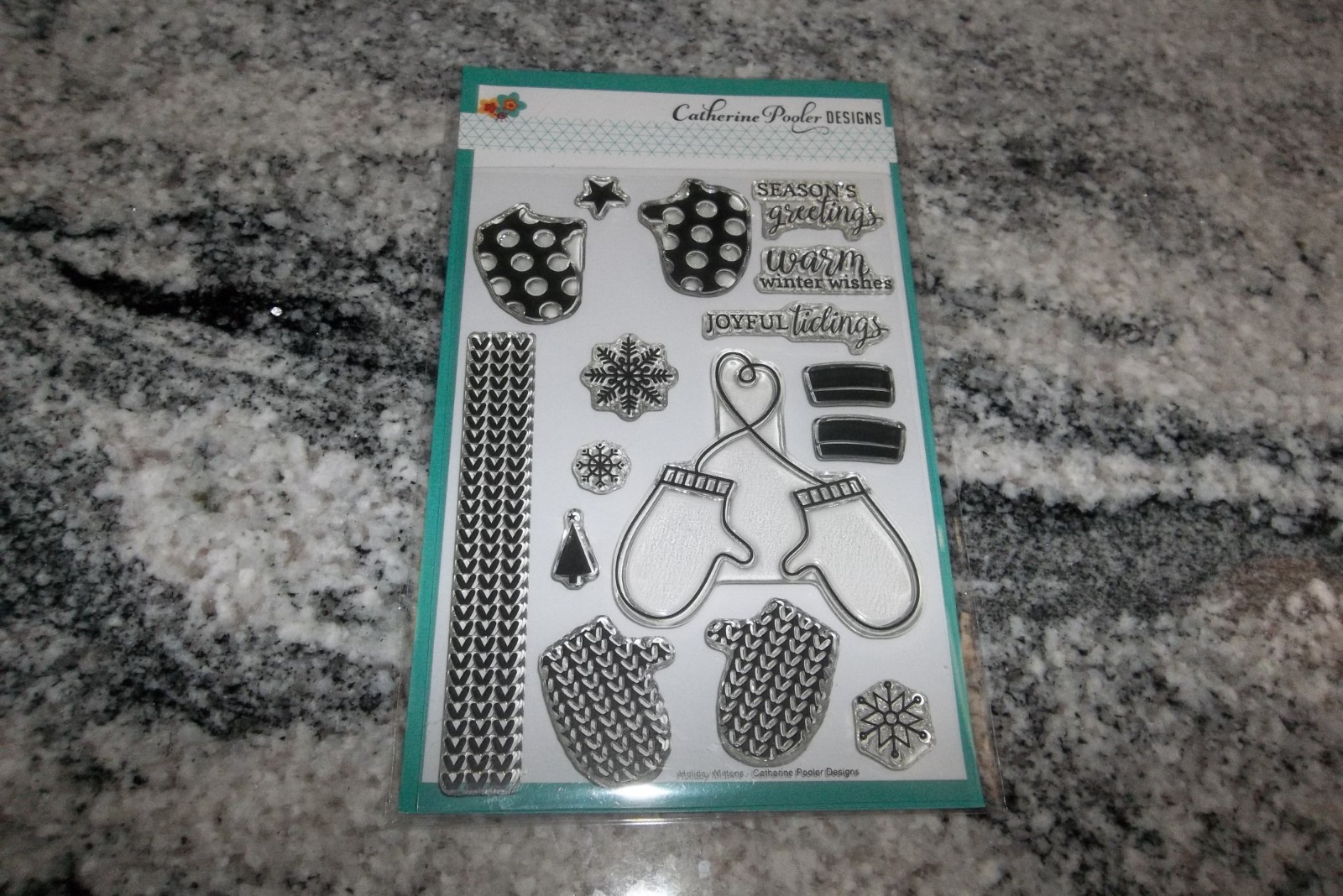 Catherine Pooler "Season's Greetings" Poly Stamp Set 16 pc.  New