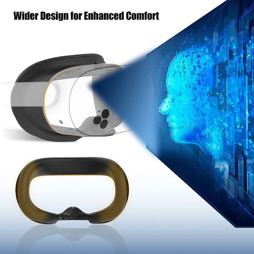 Wider Bracket Face Mask Pad Cushion Eye Cover 6-Pcs Kit for Quest 3S VR Headset