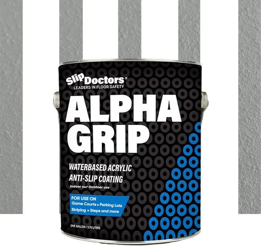 Alpha Grip Non-Slip Paint for Concrete & Asphalt - Light Gray, 1 Gallon