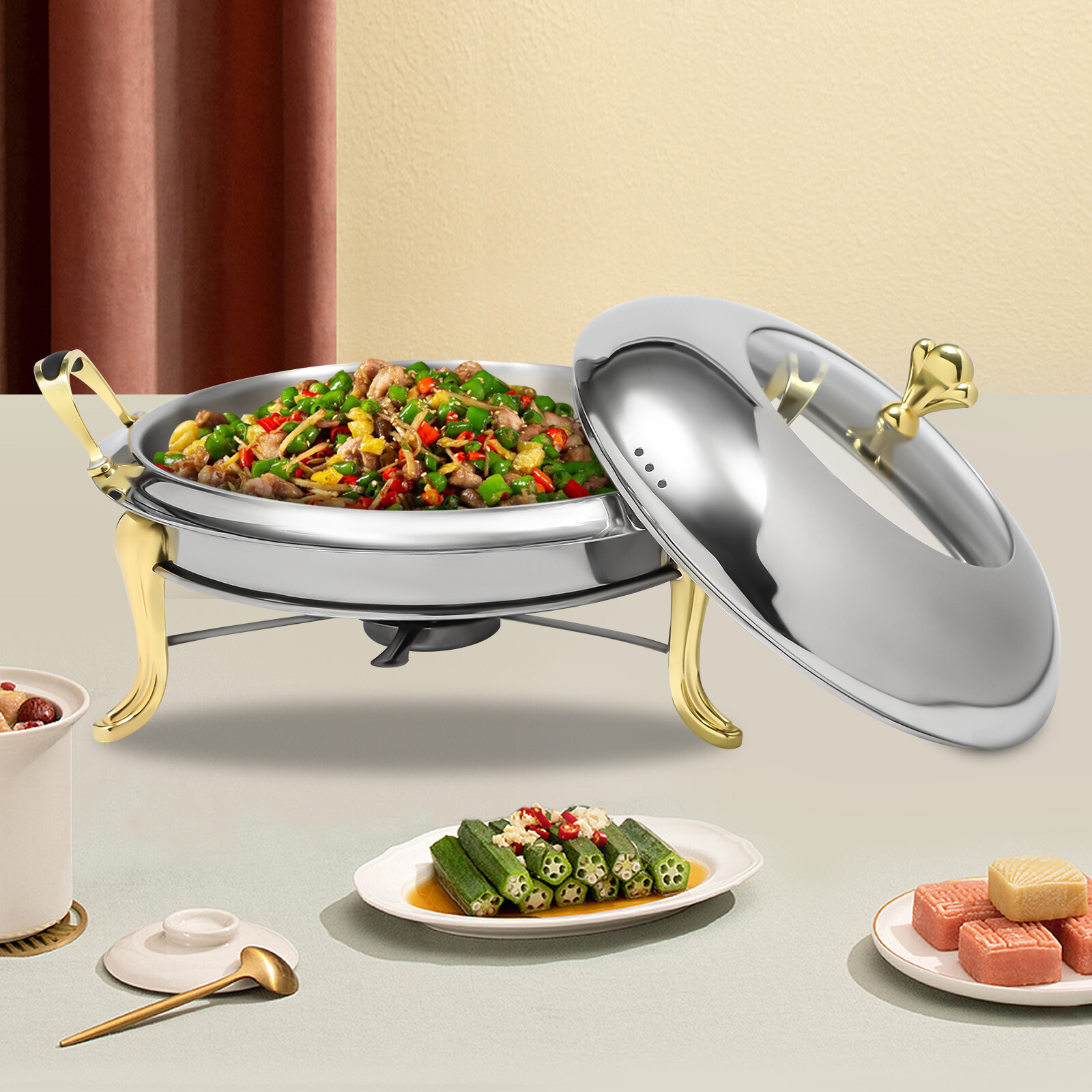 Food Container Warmer Buffet Server Stainless Steel Catering Chafer Chafing