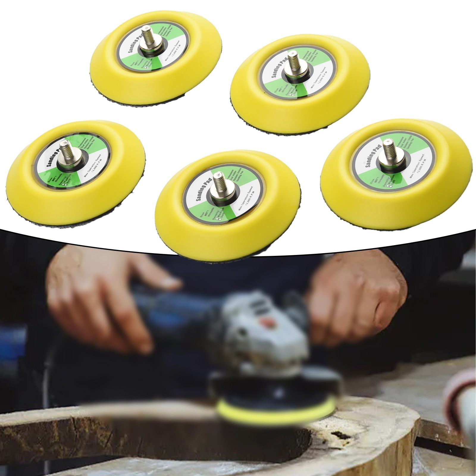 5pcs/ 3 75mm Hook& Loop Sanding Polishing Backing Pad M6 Thread/ For Air-Sander
