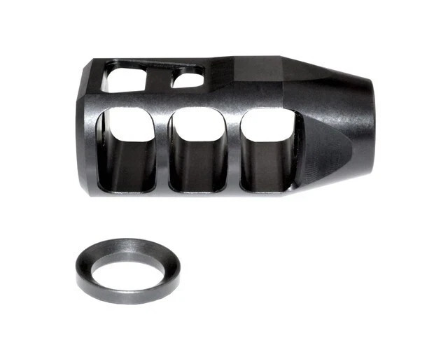Steel Black 5/8x24 TPI Thread Tanker Muzzle Brake For .308/.338/7.62