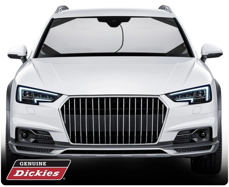 Genuine Dickies 2-Pc Magic Windshield Shade Archer White Foldable Sunshade Car