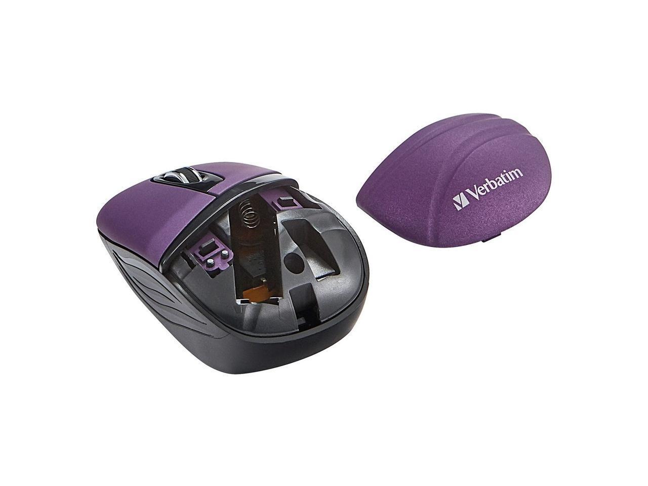 Verbatim Wireless Mini Travel Mouse, Commuter Series - Purple