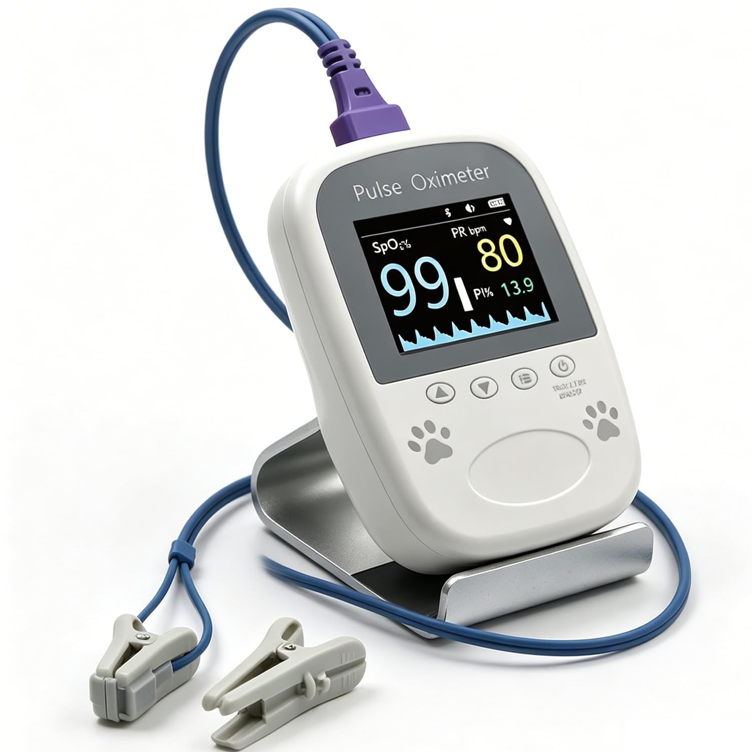 Berry Pulse Oximeter Veterinary For Pets Bluetooth Oxygen Saturation Monitor New