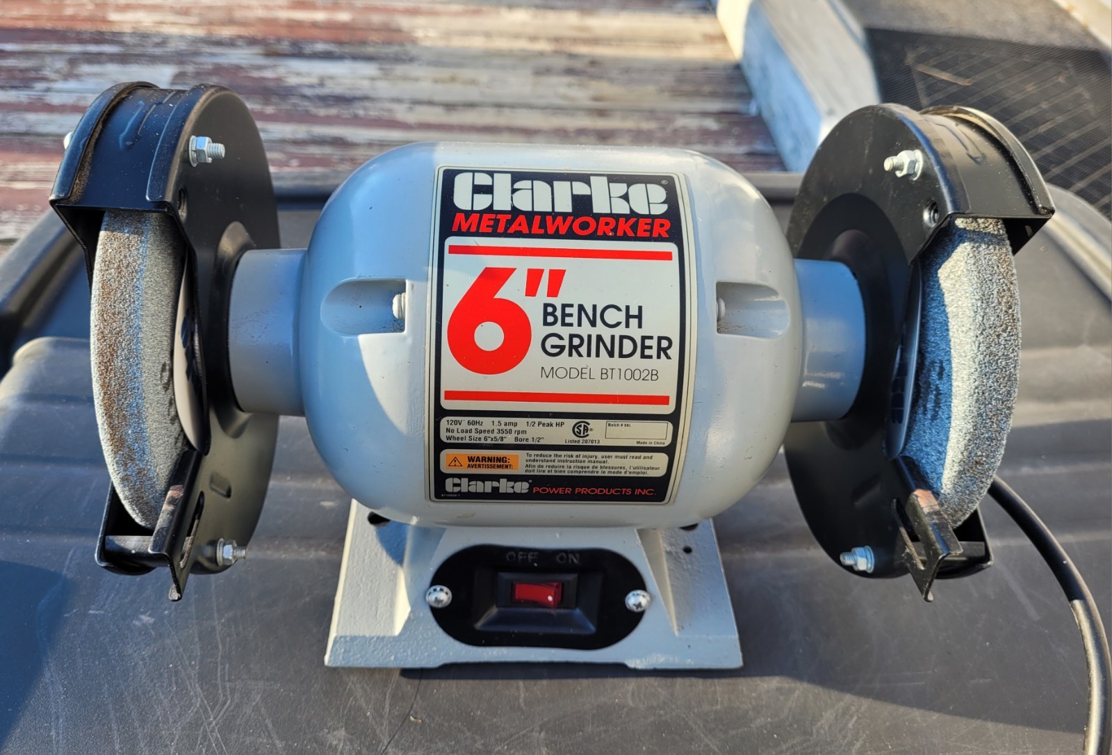 Clarke BT1002B 6” Bench Bench Grinder 120V 1/2 HP 1.5A USED 1 TIME FAST SHIPPING