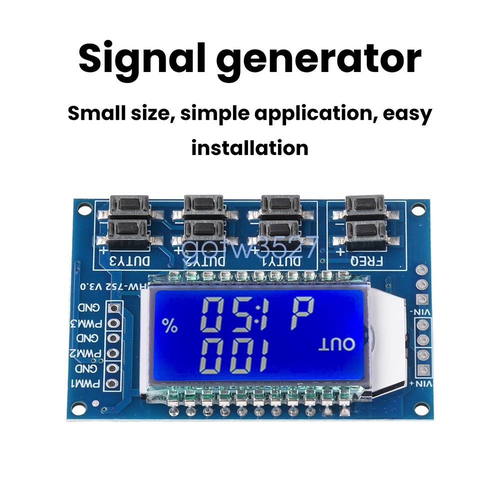PWM Pulse Wave Frequency Duty Cycle Adjustable Module 3-Channel Signal Generator