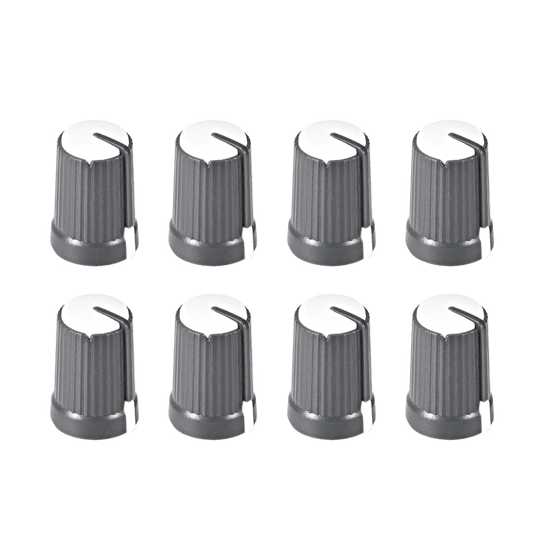 8Pcs Potentiometer Volume Control Knob Cap Plastic White 6mm Shaft 12mm x 17mm