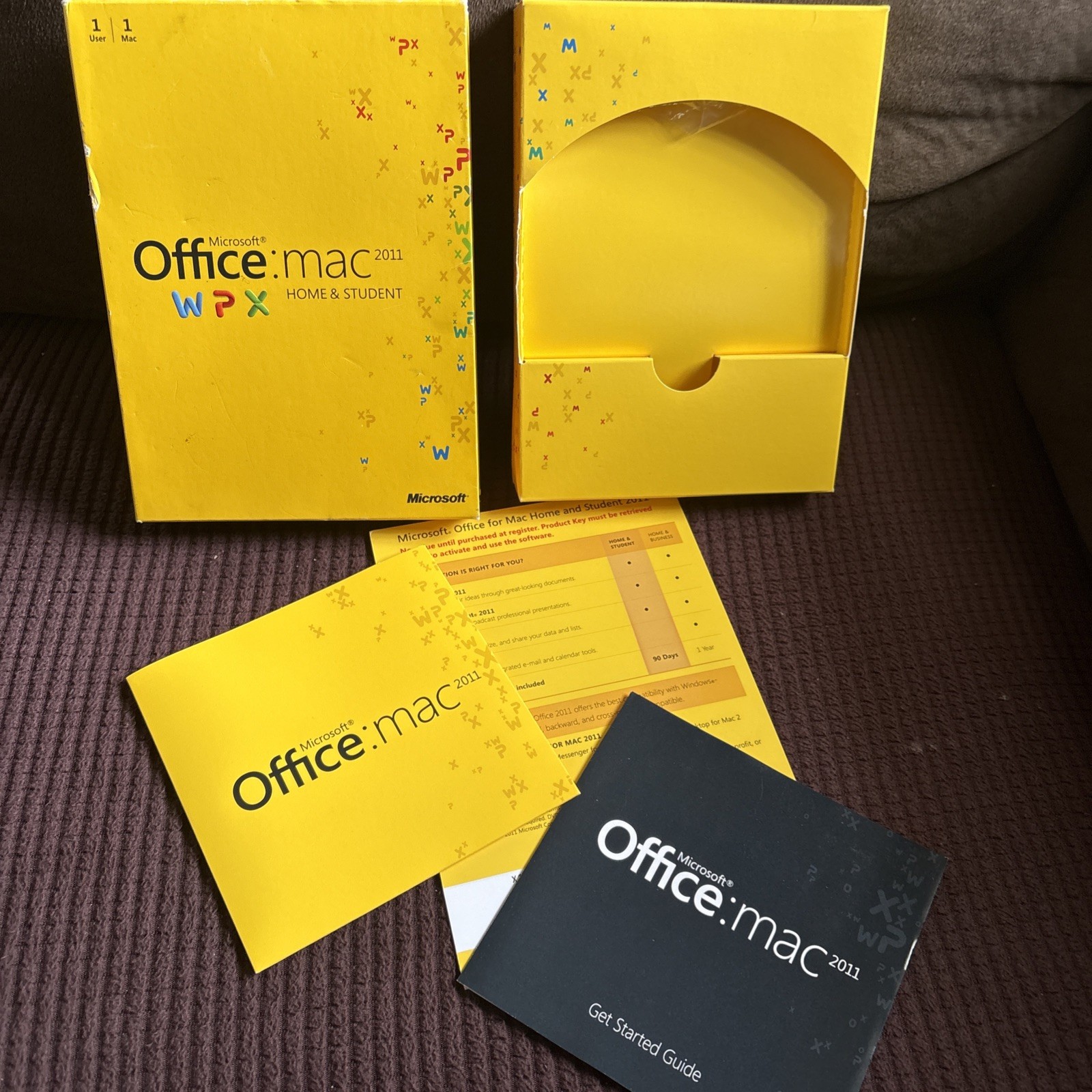 MS Microsoft Office MAC 2011 Home and Student Box W/ product key