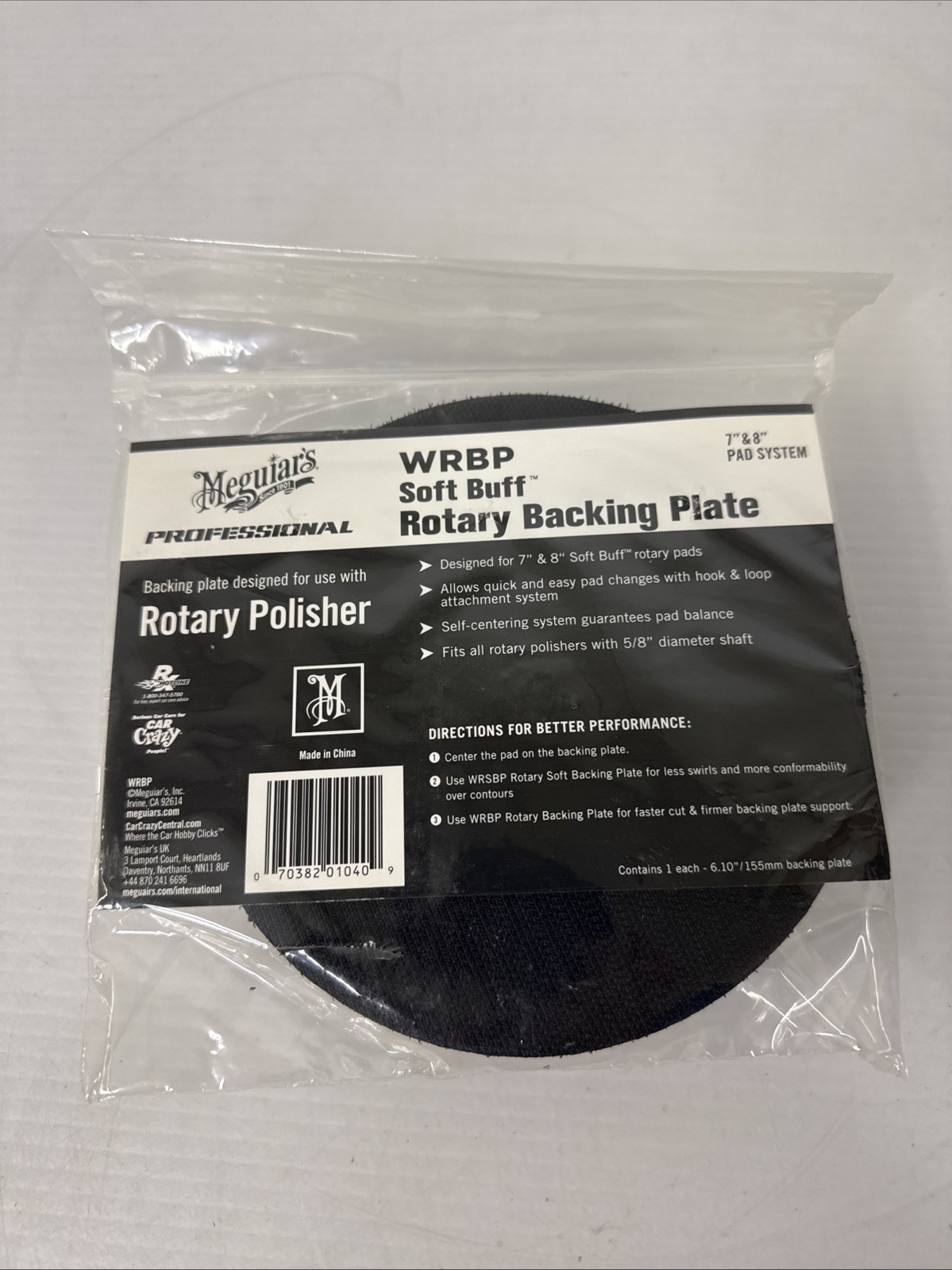 Meguiars WRBP Rotary Backing Plate 7 & 8” Pad System