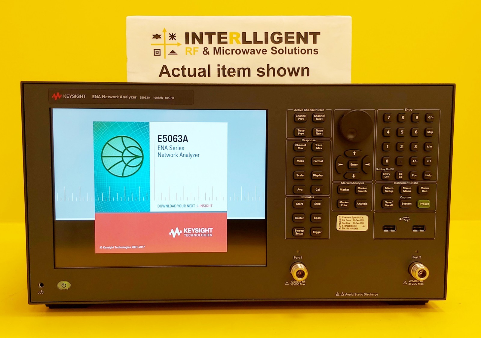 E5063A-2H5, 18GHz ENA Network analyzer,  Keysight CAL+WTY, WIN10, Loaded, MINT