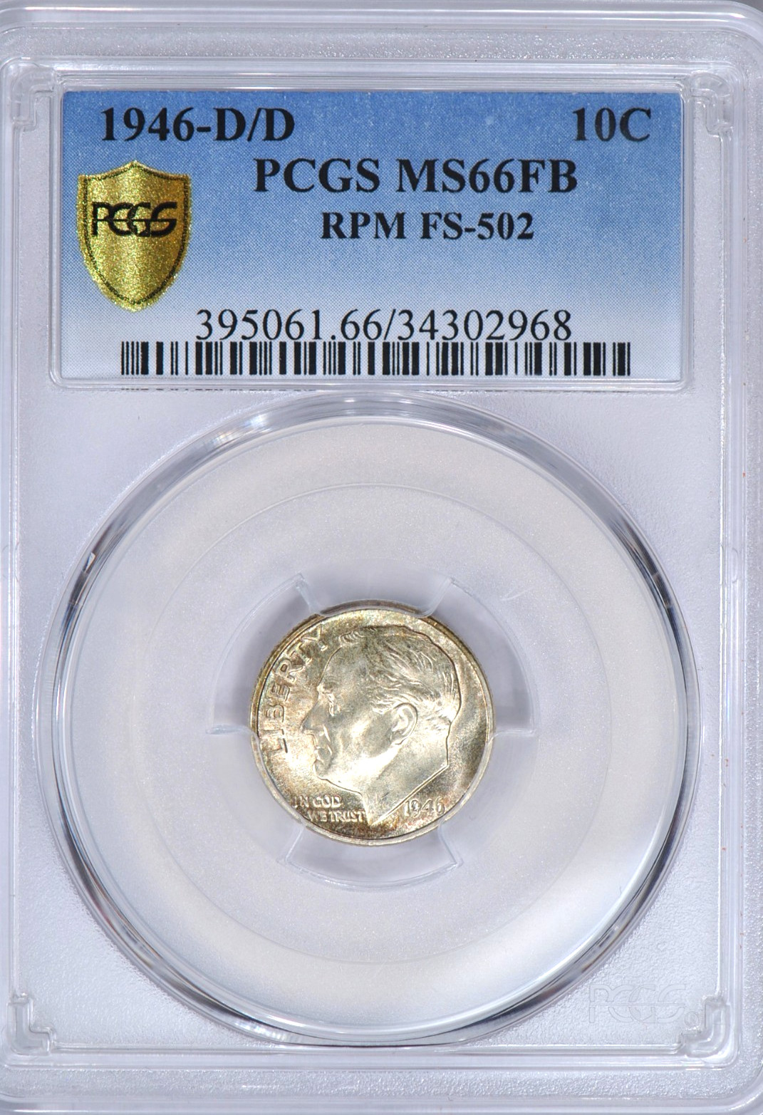 1946 D/D RPM FS-502 Roosevelt Dime PCGS MS 66 FB FT Variety Silver Coin 10C