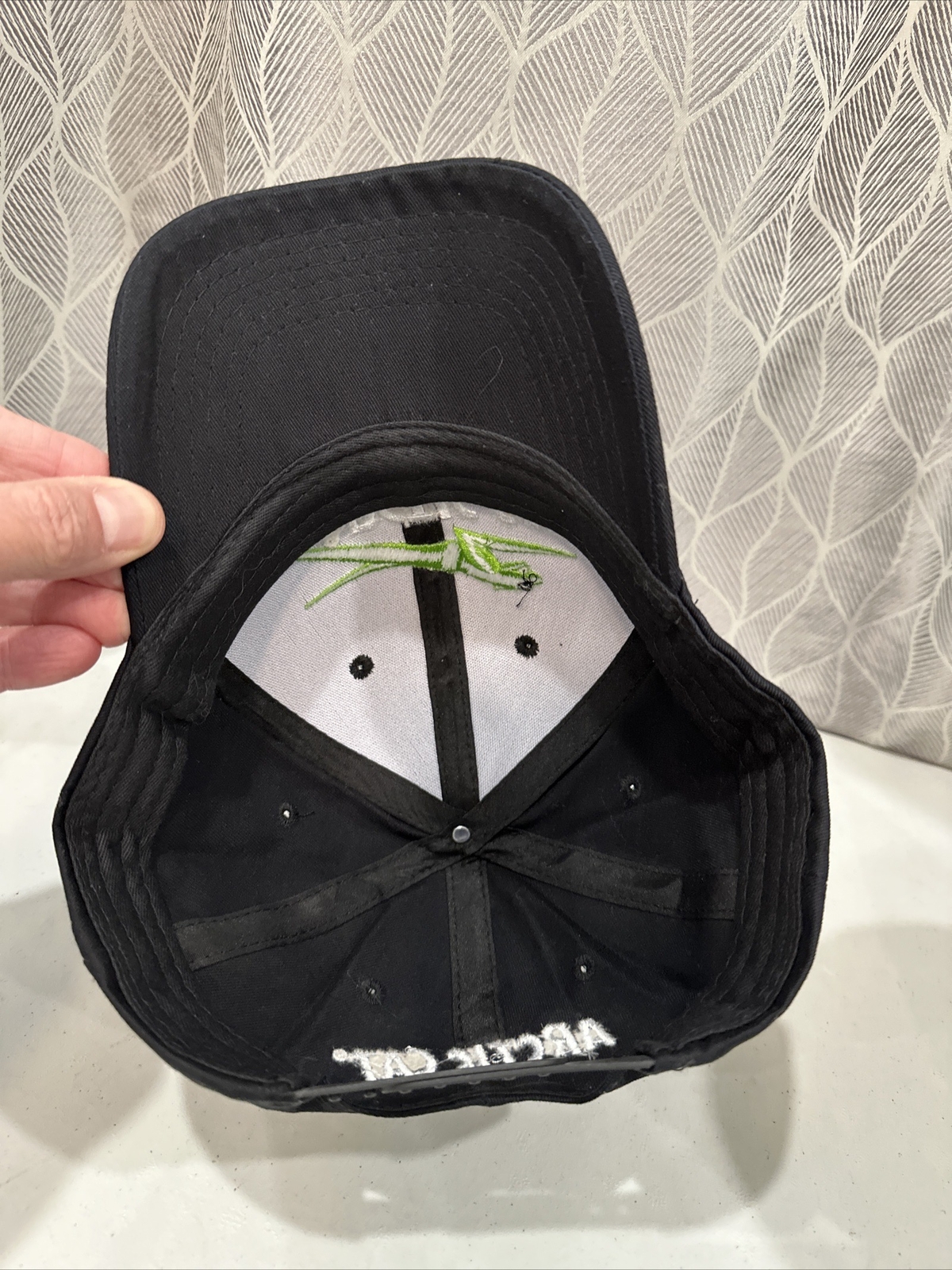 ARCTIC CAT Black Snapback Strap Hat with Lime Green CAT White Lettering