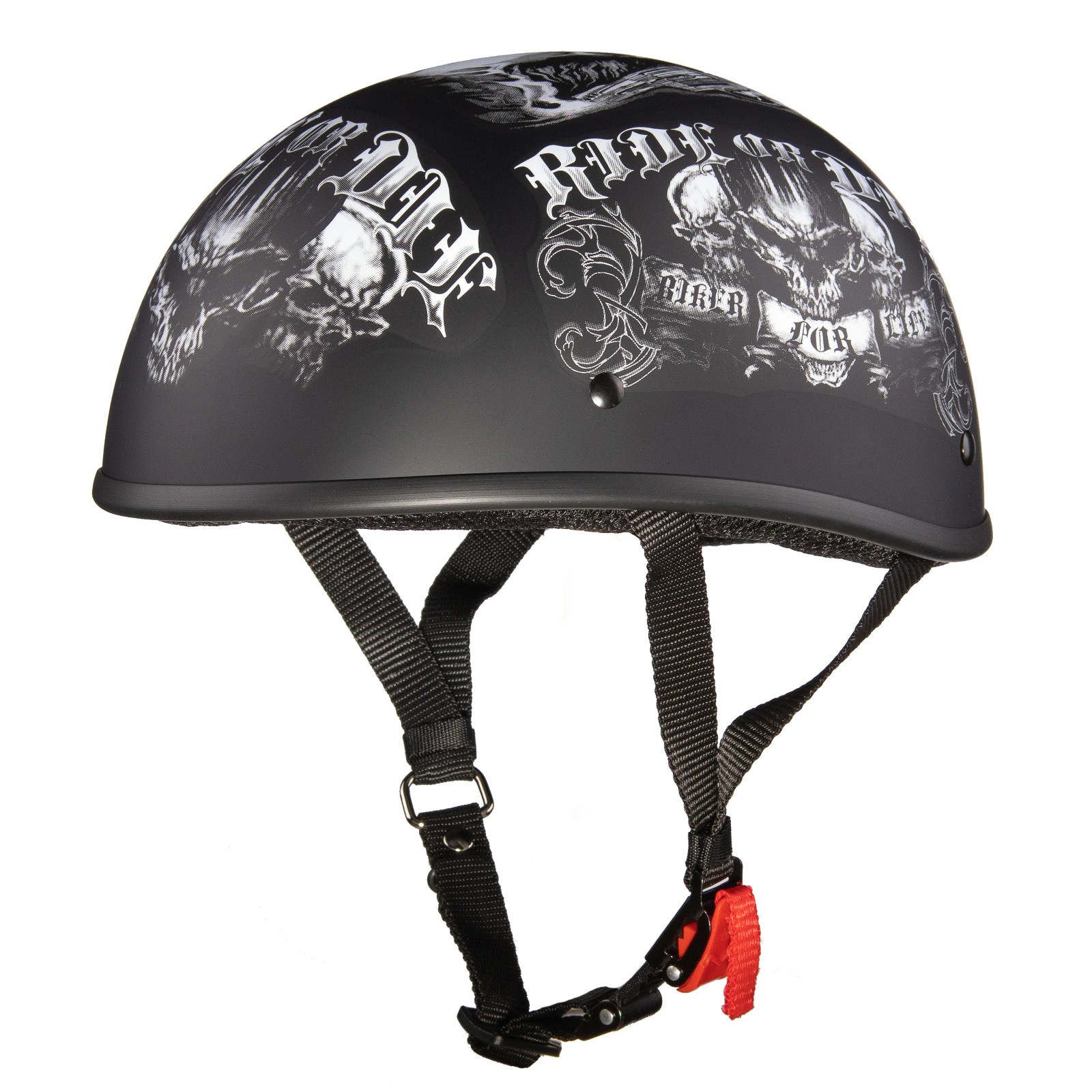 WCL Beanie R/D Motorcycle Half Helmet - Small and Light DOT Approved Skull