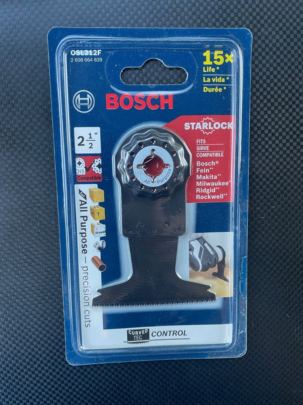 Bosch OSL212F 2-1/2"All Purpose Plunge Cut Blade Oscillating Multi Tool Starlock