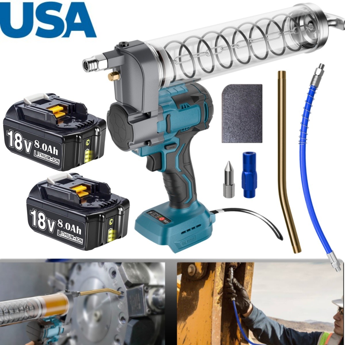 Electric Grease Gun Battery Powered,Cordless Grease Gun For Makita 18V Battery
