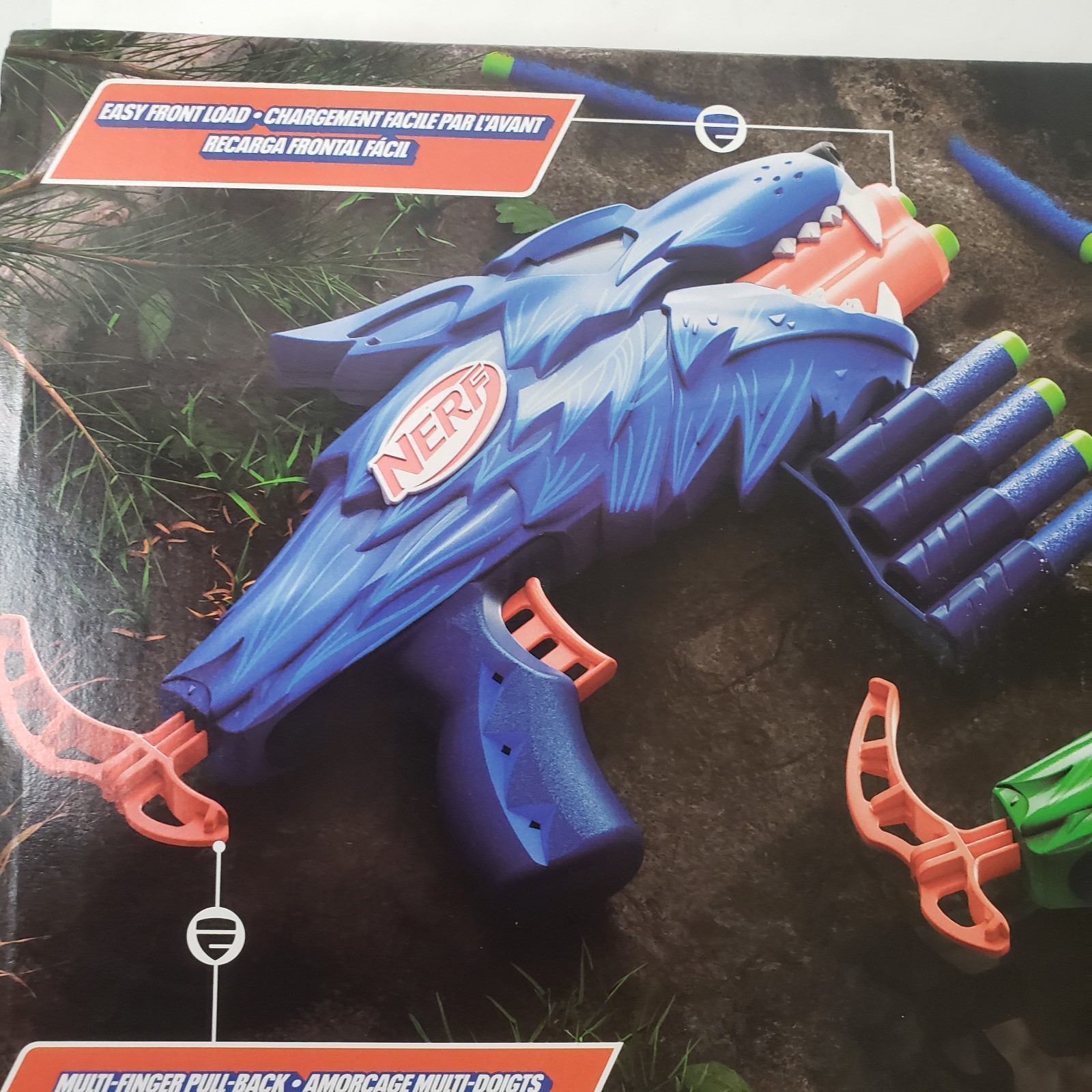 Nerf Wild Wolfpack 2 Easy Play Nerf Wolf Design Blasters W/20 Darts New Sealed