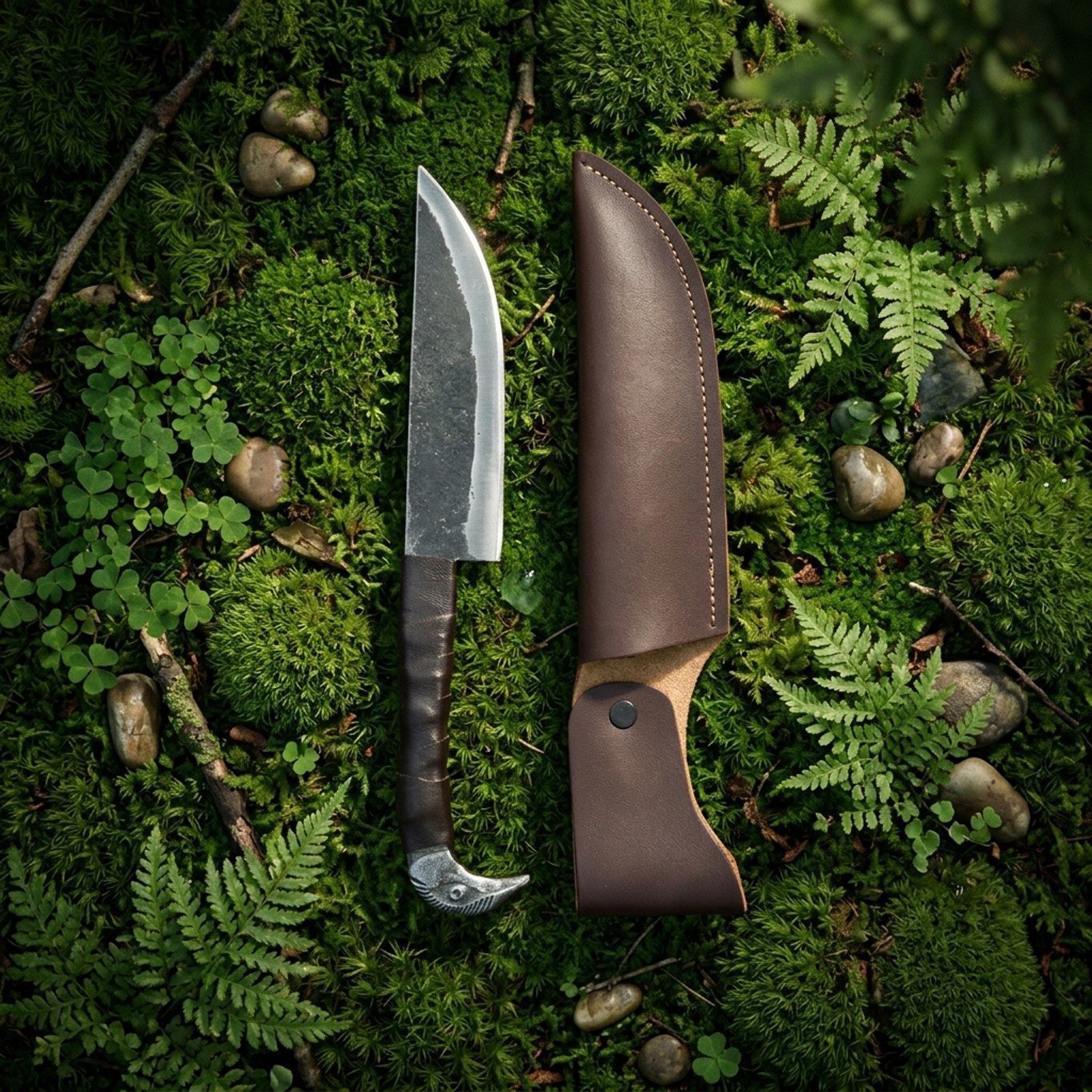 Sons of Odin Viking Knife 9.5” – Raven Head Hilt Fixed Blade Hunting Knife