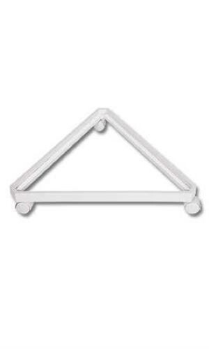 Wire Grid Triangle Tower Display Rack Casters Rolling Casters White 2' x 6 ½' H