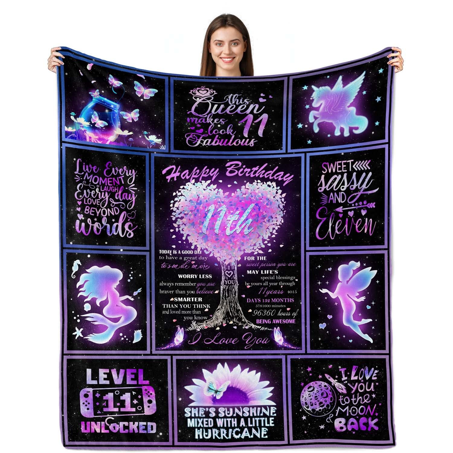 11 Year Old Girl Gift Ideas Blanket Birthday Gifts for 11 Year Old Girls 11th...