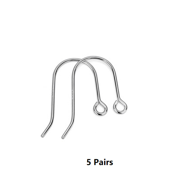 Sterling Silver French Hook Earwires (10pcs) 925 Stamped 22g wire Made in USA