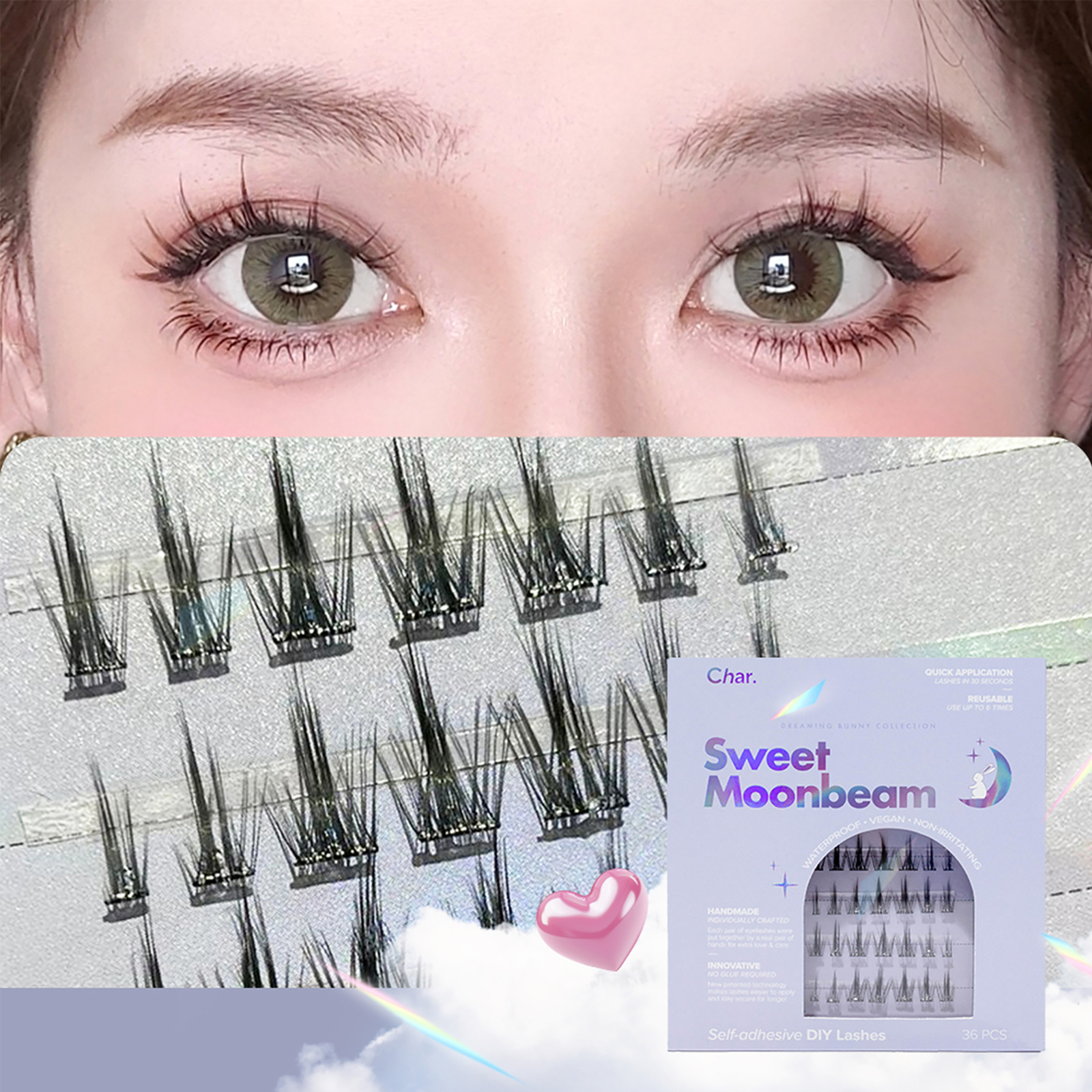 Eye Lashes - Sweet Moonbeam by Char Cosmetics for Women - 42 Pc Eyelashes