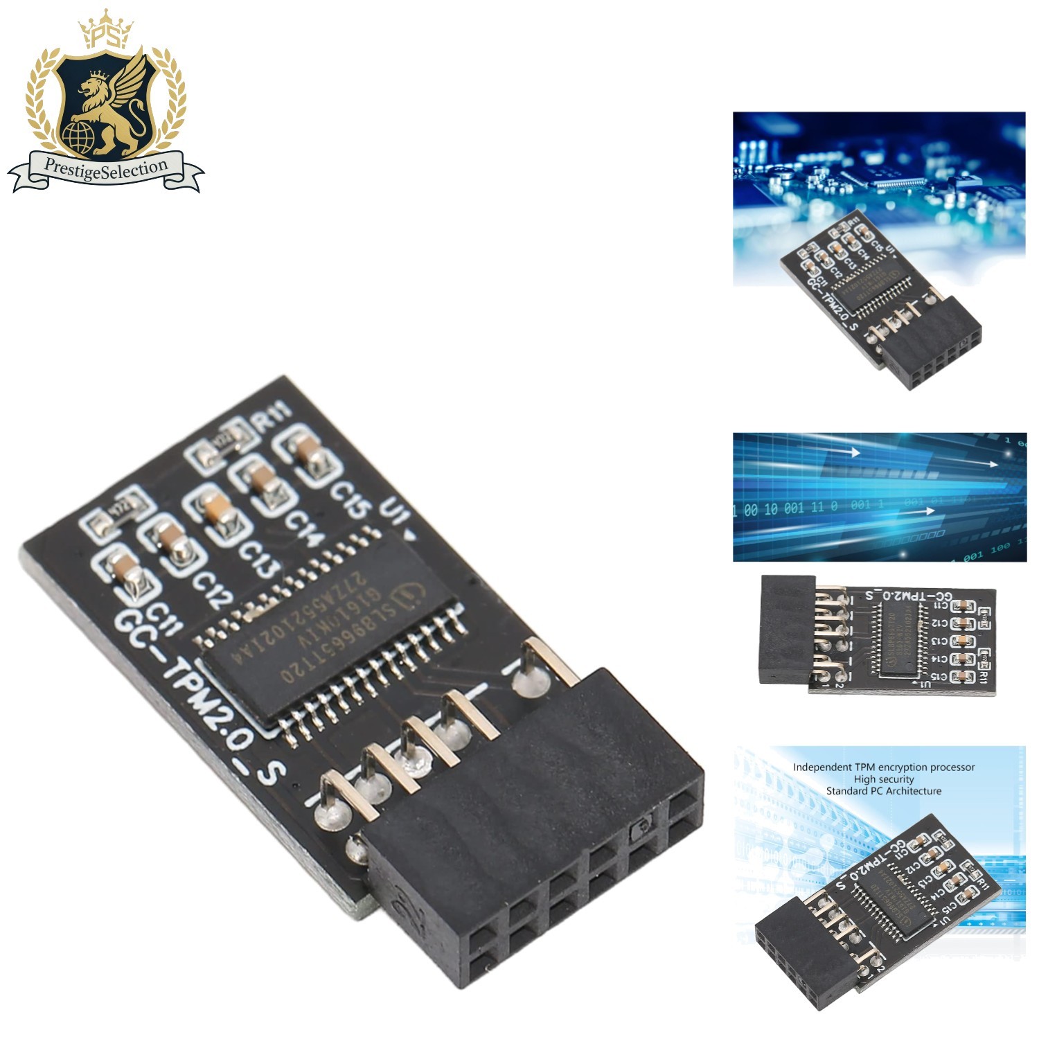 Easy Use 12 Pin TPM Encryption Module for Secure Computing - Works with Win 10/7