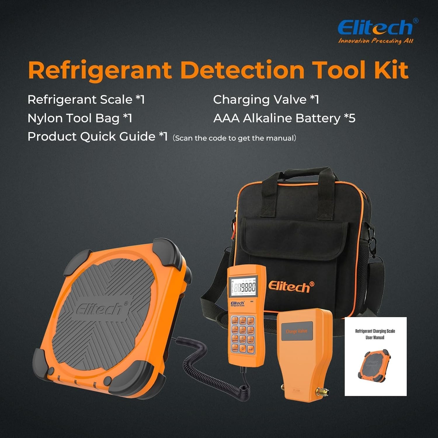 Electronic Refrigerant Charging Scale for HVAC – 220lbs with Safety Features
