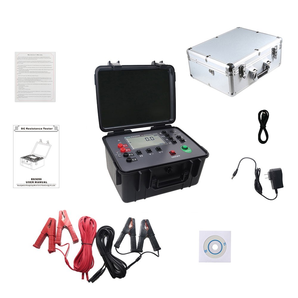 ES3050 0-750VAC Tester Micro-ohmmeter 0.0001-30Kohm DC Ground Resistance Tester