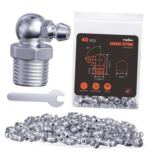 M8 Zerk Grease Fittings Grease Nipples with 90-Degree M8-90°(40pcs) Metric